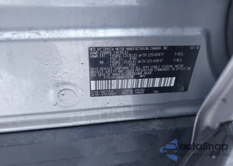 2019 Toyota Rav4 Le из США, поврежденный, VIN 2T3G1RFV4KW023718